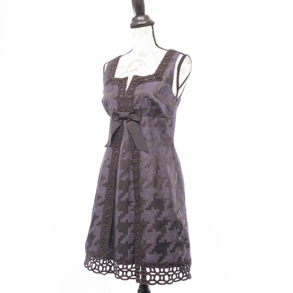 Anna Sui Metallic Jacquard Houndstooth Dress - Picture 2 of 9